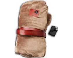 Nikki Amsterdam | The.Plaid Original | Taupe | Bruin | Beige | Draadloos | Duurzaam | Infrarood Warmtedeken | Stoelkleed | Bank Plaid | 150 x 130cm | Incl. Powerbank (20000mAh) | Gebruiksduur: tot 10 uur