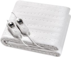 Quality Heating Elektrische onderdeken - 2 persoons 160 x 140 cm met Hoekelastieken en controllers - Instelbaar vermogen - Timer