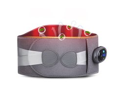 Rechargeable Heating Waist Belt Elektrisch Warmtekussen Infrarood Rood Licht Therapie Warmteband Voor Rugpijn Nek Buik Met 3 Vibratiestanden Snelle Opwarming 3 Warmtestanden 40 60℃ 1800mAh Batterij Automatische Uitschakeling Machinewasbaar-Grey