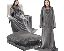 Ruhhy Lichtgrijze Deken Hoodie - Warmte en Comfort voor Thuis