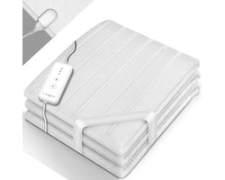 sinnlein® verwarmde onderlegger van fleece 190 x 80 cm TÜV GS-gecertificeerd | elektrische warmtedeken met verlicht display | warmtedeken | 3 temperatuurstanden | wasbaar tot 40°C