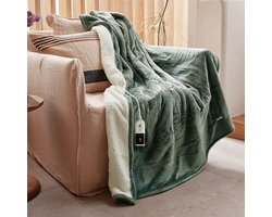 SNJY® Warmtedeken - Elektrische Onderdeken - Elektrische Knuffeldeken - 130x180 cm - Groen