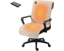 Stoelverwarming XL - Elektrische deken - Draadloos Warmtedeken - Inclusief 16.000 mAh Powerbank en Snellader - Stoelverwarmer - Beige