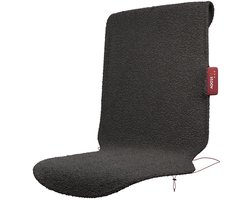 Stoov Warmtedeken | Big Hug³ | Duurzaam & Draadloos | Infrarood warmtedeken | Verwarmd stoelkleed | 45x115 cm S3 Draadloze stoelverwarmer - Woolly Grey - Stoov | Base 24Wh batterij