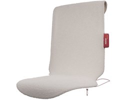 Stoov Warmtedeken | Big Hug³ | Duurzaam & Draadloos | Infrarood warmtedeken | Verwarmd stoelkleed | 45x115 cm S3 Draadloze stoelverwarmer - Woolly Off-White - Stoov | Base 24Wh batterij