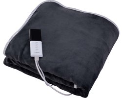 Tiqvi - Elektrisch Onderdeken 160x130 cm - Zwart - Wasbare Binnenhoes - 6 Warmtestanden - Oververhittingsbeveiliging