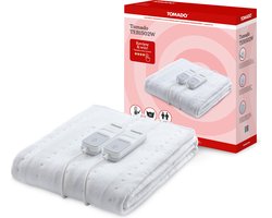 Tomado TEB1502W - Elektrische onderdeken - 2 personen -  160 x 140 cm - 2 schakelaars - Wit