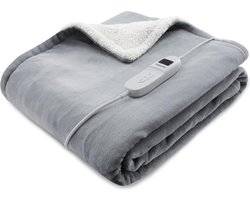 Tomado TEB1802G - Elektrische boven deken - omslagdeken - Warmtedeken - Superzachte fleece stof - 180 x 130 cm