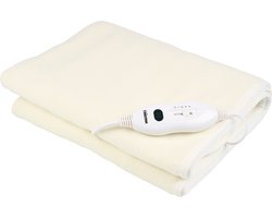 Tristar BW-4753 Elektrisch Onderdeken - Fleece, 2 Warmteniveaus, Oververhittingsbeveiliging - Wasmachinebestendig, Voor 1 Persoon, 150 x 80 cm, Inclusief Afneembare Warmteregelaar