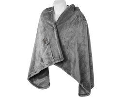 Tristar BW-4788 Draadloos Warmtedeken - Elektrisch Omslagdeken - Wasmachinebestendig - 150 x 80cm - 1 Persoons - 3 Temperatuurstanden - Fleece - Grijs