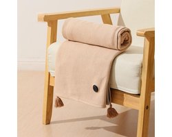 USB elektrische deken, draagbare elektrische deken, machinewasbaar, supercomfortabel en zacht, 3 verwarmingsniveaus en timerfunctie (Beige)
