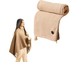 USB elektrische deken - Verwarmde sjaal/deken - Warme deken - Cape - Verwarmde sjaal voor een dutje - Draagbaar - Draagbare elektrische deken - Met 3 verwarmingsstanden - Snel opwarmend - Geschikt voor dames en heren, thuis, buiten en op kantoor