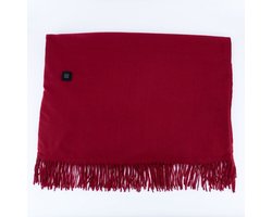 Verwarmde dekbed - draagbare elektrische warmtebed voor buiten - met USB-poort - 3 gradaties van verwarming zachte en warme draagbare verwarmer - met rits - geschikt voor nek schouders en rug - 1 stuk(wijnrood 77 inch x 24 inch)