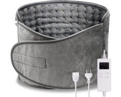 Verwarmde ruggordel - Elektrische gordel - 6 warmtestanden - 4 tijdsinstellingen - Zachte fleece - Klittenbandsluiting - Geschikt voor lage rugpijn en warmtetherapie