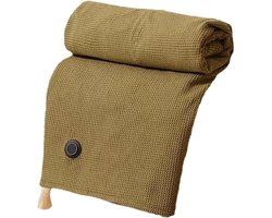 Verwarmde sjaal voor dames – Draadloze USB-verwarmde sjaal/deken, zachte elektrische verwarmde sjaal met rits (groen, zonder powerbank)