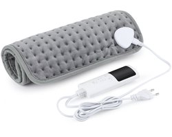 Verwarmingskussen - elektrische deken - elektrisch deken - Verwarmde omslagdoek - 9 verwarmingsstanden - 4 timerstanden - 30×60cm - Synthetische vezel - Grijs