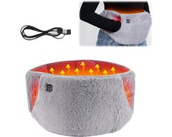 Verwarmingskussen-verwarmingsdeken-USB-verwarmingskussen voor kramp- en onderrugpijnverlichting - 41,3-inch oplaadbare verwarmde rugmassager - voor vaders, mannen, vrouwen en moeders - grijs - 105 x 20 cm