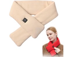Verwarmingssjaal met Powerbank - Elektrische Halsverwarmer met 3 Warmteniveaus-beige
