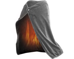 Warmtekussen - Elektrische Bovendeken - 100x70cm USB oplaadbare verwarmde deken - Op batterijen werkende verwarmde deken - Eenpersoons omslagdoek - Machinewasbaar zacht flanel - Geschikt voor kantoor- en thuisgebruik （ Grijs ）
