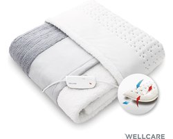Wellcare120426 2-in-1 Elektrische onder- en overdeken | Patchworkontwerp | 4D DWF-technologie | 130 x 160cm | Nap, zacht, baby- en vlechtfleece