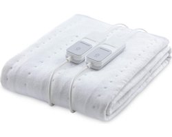 White-label® Elektrische Onderdeken 2 Persoons - Warmtedeken Elektrisch - Extra Zacht - Wit