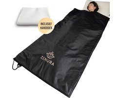 Zenura Infrarood Deken PRO – Wellness & Ontspanning – Infraroodtherapie - Saunadeken - Warmtedeken – Elektrische Deken met Opbergtas – 35 tot 85º – Premium Leer – Inclusief Inleghandoek