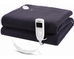 Zilan - Elektrische deken - Elektrische deken 1 persoons - 150 x 80 cm - snelle opwarmtijd - wasbaar - Zwart