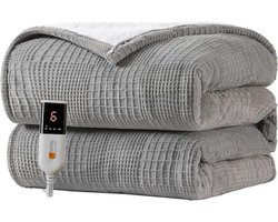 Zyrex® Elektrische Deken 2 Persoons - Elektrische Deken - Deken - Grijs - 160cm x 130cm x 3cm