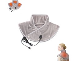 1 stuk - Verwarmingskussen voor nek en schouders - USB-voeding - Verwarmingskussen voor nek, schouders en rug - 3 temperatuurinstellingen en massagestanden - Automatisch uitschakelbaar verwarmingskussen - Geschikt voor warmte en massage