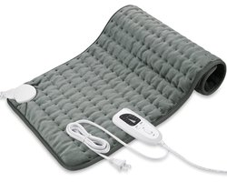 76 x 40 cm extra grote verwarmend kussen - Automatisch uitschakelen - Snelle verwarmingstechnologie, Snelle elektrisch verwarmend kussen voor rug, hals, schouders, Inktgroen