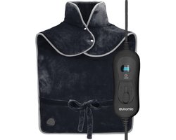 Auronic Warmtekussen - Elektrisch deken voor Nek, Schouders en Rug - Wasbaar - Energiezuinig - Verwarmingsdeken - Zwart