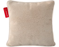 Auronic Warmtekussen - Sherpa Fleece - 45x45 - Draadloos - Oplaadbaar - Elektrisch kussen - Infrarood - Beige