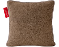 Auronic Warmtekussen - Sherpa Fleece - 45x45 - Draadloos - Oplaadbaar - Elektrisch kussen - Infrarood - Bruin