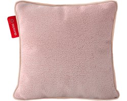 Auronic Warmtekussen - Sherpa Fleece - 45x45 - Draadloos - Oplaadbaar - Elektrisch kussen - Infrarood - Roze