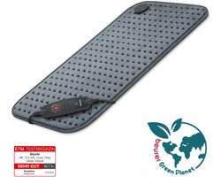 Beurer HK 123 XXL Cosy Grey Green Planet Warmtekussen – Duurzaam Elektrisch Warmtekussen van Gerecycled Materiaal – Groot Formaat 60×30 cm – 6 Warmtestanden – Automatische Uitschakeling – Machinewasbaar – 5 Jaar Garantie: exclusief bij Bol.com