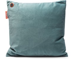 ​Cozy warmtekussen - Duurzaam & Draadloos - Infrarood - 45x45 cm - Velvet stof - Blauw-groen - incl 5.000 mah powerbank