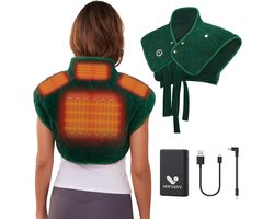 Draadloos Verwarmingskussen voor Nek en Schouders met Verzwaarde Druk en Oplaadbare Batterij