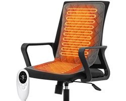Draagbaar verwarmd zitkussen - Stoelverwarming - Verwarmde dekenstoel - Verwarmde pad - Verwarmingspad voor kantoorstoelen - 45*90cm - 9 temperatuurstanden - Geschikt voor verwarming van slaapkamers, kantoren en buitenstoelen - Grijs