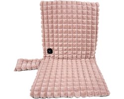 Draagbare verwarmde zitkussen - verwarmde dekenstoel - verwarmingskussen - verwarmingskussen voor kantoorstoelen - Eendelig zitkussen -45×90cm - verdikt - geschikt voor het verwarmen van stoelen in slaapkamers, kantoren en buiten - Roze