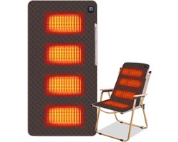 Elektrisch verwarmd zitkussen met 3 warmtestanden, 45 x 90 cm, ultrazacht en draagbaar voor campingstoelen