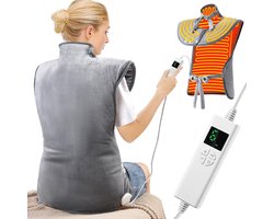 Elektrisch Warmtekussen 61×94 cm – Verwarmingsdeken voor Rug, Nek, Schouders & Taille – 6 Warmtestanden, 4 Timerstanden – Snelle Verwarming & Automatische Uitschakeling