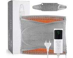 Elektrisch Warmtekussen - Elektrische Deken - Ergonomisch Velcro-bevestiging En Anti-glijdesign - 1 Stuk - Voor Lenden En Buik grijs