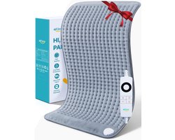 Elektrische Warmte Kussen 85 x 45 cm met Automatische Uitschakeling en 6 Temperatuurinstellingen voor Rug, Nek, Schouders en Buik