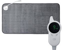 EuniLife - Kwalitatieve Elektrische Verwarmingskussen - Voetenwarmers - Nek - Schouders - Buik - Heating Pad - Verwarmingskussen XL - Wasbaar - 60x30cm - Grijs