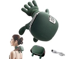 Golaro Nek- en Schoudermassager - Verwarmde Rugmassager - Elektrische Spiermassagekussen - Full Body Massager met 3 standen - Groen