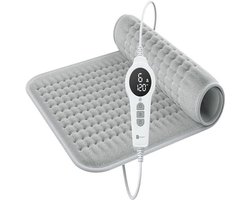 Infrarood Verwarmingskussen – 6 Warmtestanden (25–60 °C) – Automatische Uitschakeling, Oververhittingsbeveiliging & LED-display – Extra Zacht Flanel, Wasbaar Warmtekussen met Dieptewarmte