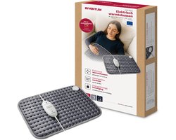 Inventum HNK182G elektrisch warmtekussen 44x33 cm - Automatische uitschakeling - 3 warmtestanden - Fleece - Verwarmingskussen - Heating pad - Grijs