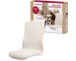 Inventum HNS120W elektrische stoelverwarmer - 120x40 cm - 4 warmtestanden - Zachte teddystof - Wit