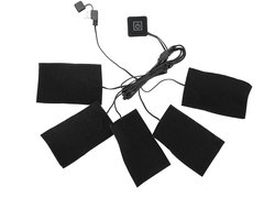 JeiibrZui Batterijverwarmingskussen - Draadloos verwarmingskussen - Drie-traps thermostaat en flexibel ontwerp - 1 verpakking van 5 verwarmingskussens - Voor nek/rug/buik (zwart)