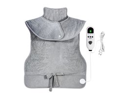 jumalu Elektrisch Warmtekussen – Verwarmingskussen voor Nek & Schouders – Wasbaar & Comfortabel – 9 Warmtestanden – Ideaal bij Kou en Spanning – Grijs